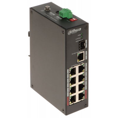DAHUA PFS3110-8ET-96-V2 8FE PoE Port (8xPoE 96W) 1GE Uplink, 1GE SFP Yönetilemez Switch